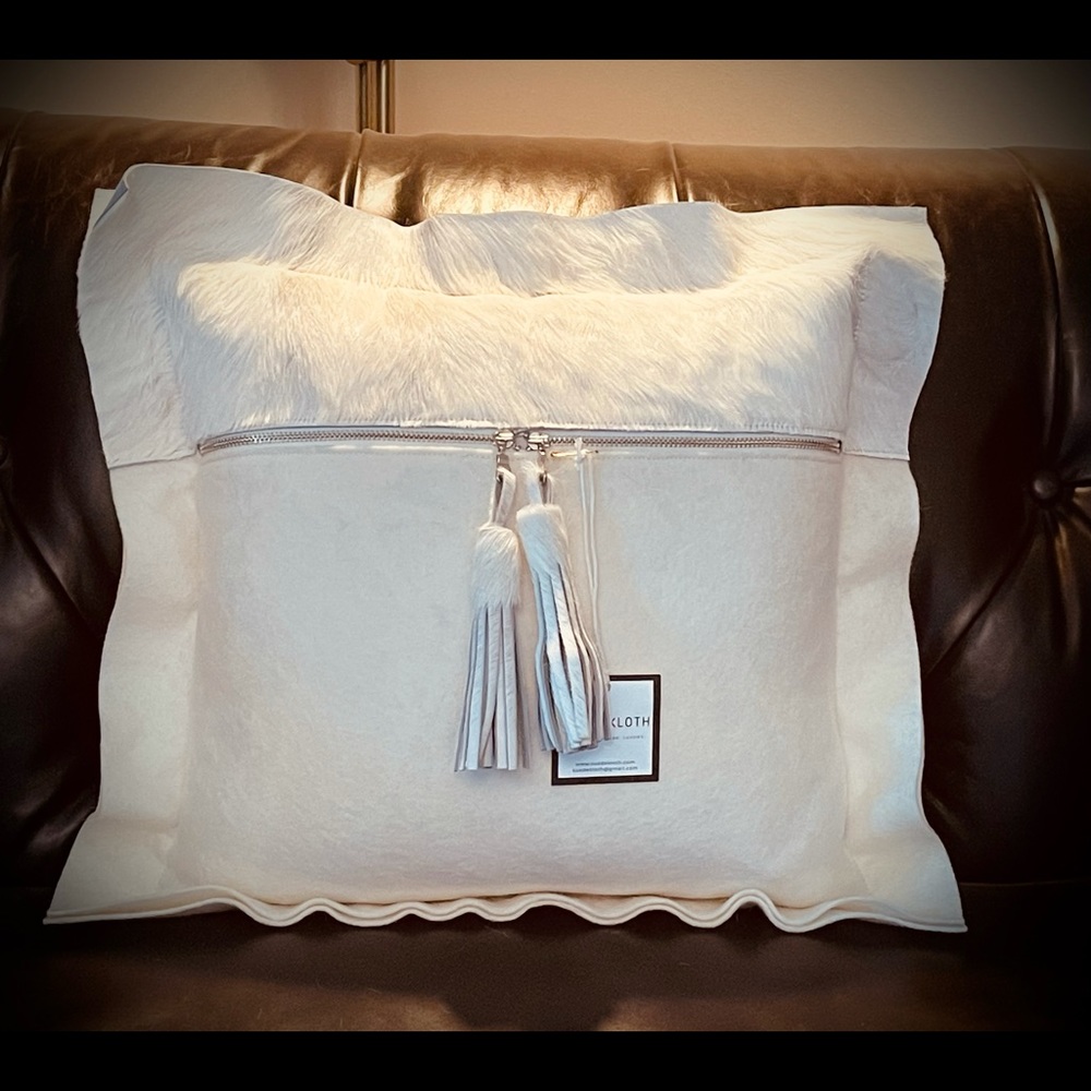 Wool Calf Hair Throw Pillow
